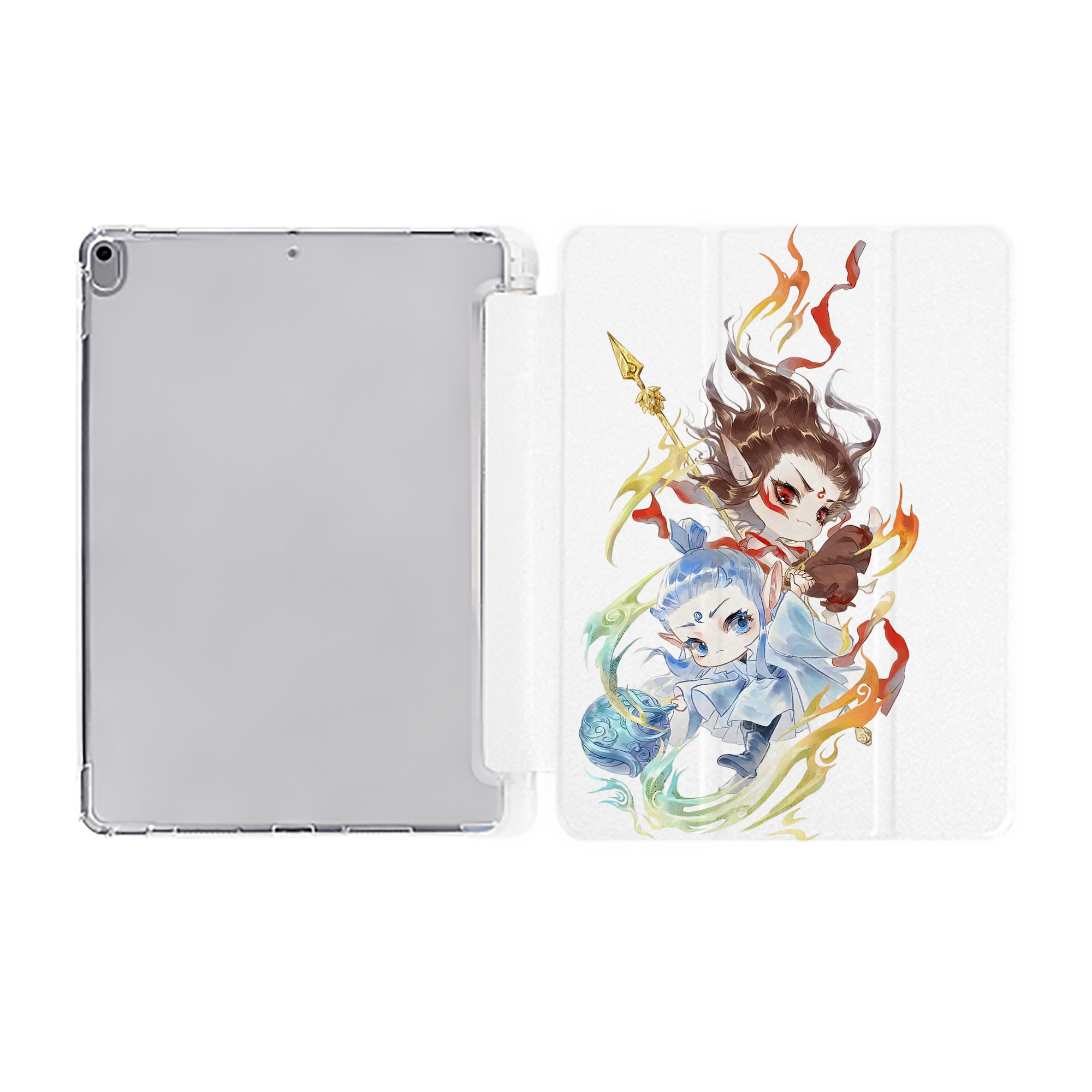 （画像用） Ne Zha 2 ナタ 魔童の大暴れ IPad ケース ペン収納付き 三つ折りスタンド PUレザー×シリコン 対応機種9.5/10.5/10.9インチ